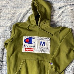 Supreme and Champion Hoodie. Green. Size M.